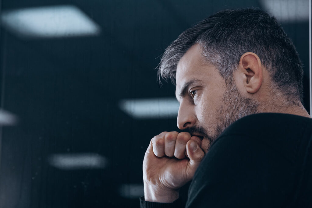 Man going through severe cocaine withdrawal symptoms